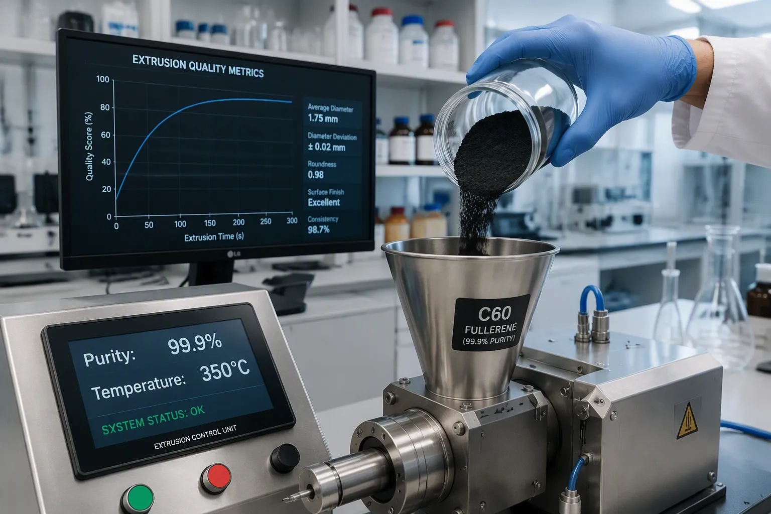 Evaluaci&oacute;n de los grados de pureza del fullereno C60 de grado de sublimaci&oacute;n y su impacto en la calidad de extrusi&oacute;n